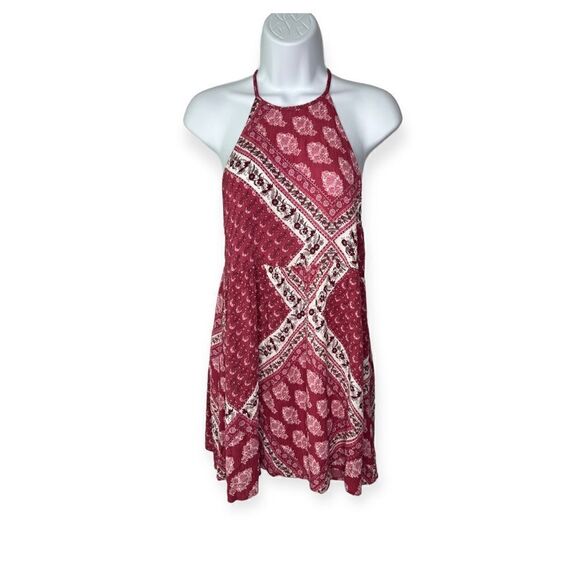 Show Me Your Mumu Womens S Red Wine Darcy Paisley Cloud Boho Tunic Dress - Picture 2 of 11